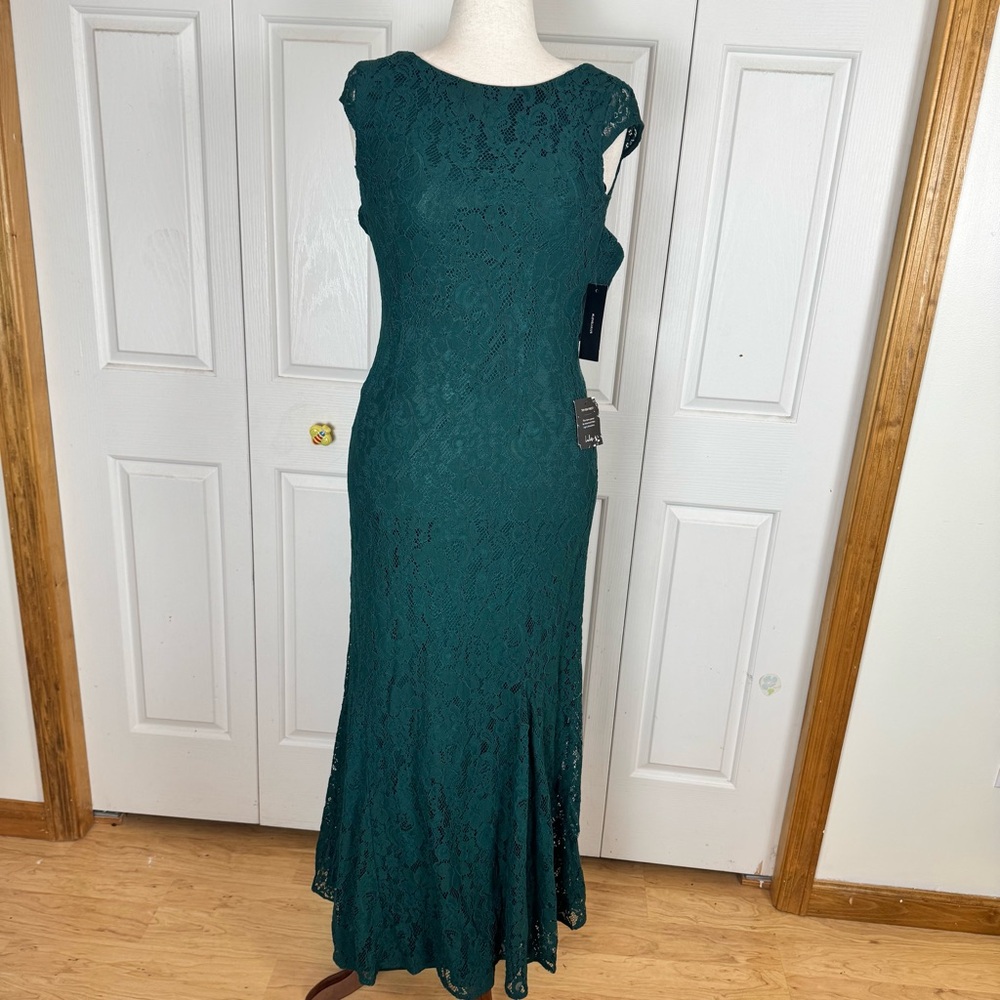 Lulu's Green Lace Maxi Dress - Picture 1 of 14